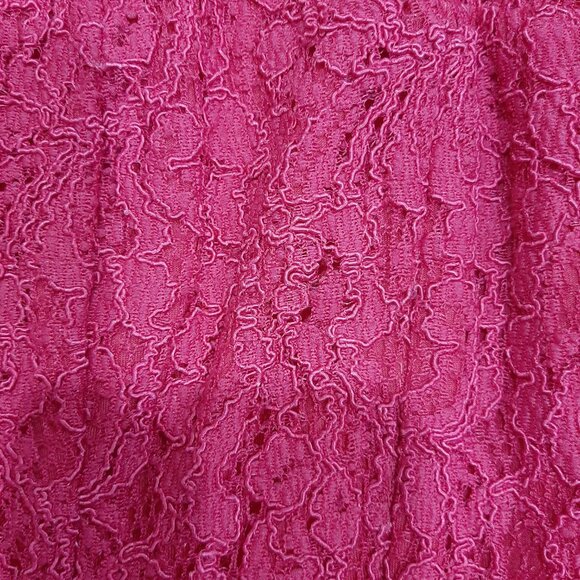 🔥 Adrianna Papell pink lace couture low back coquette pleated flare dress - Picture 12 of 16